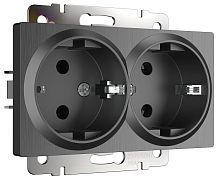 Розетка с заземлением без рамки Werkel 1-м. 2-мод. графит рифленый картинка